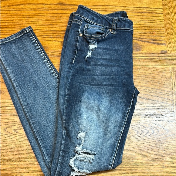 Dark Wash Women's Skinny Wax Jeans - Picture 1 of 9